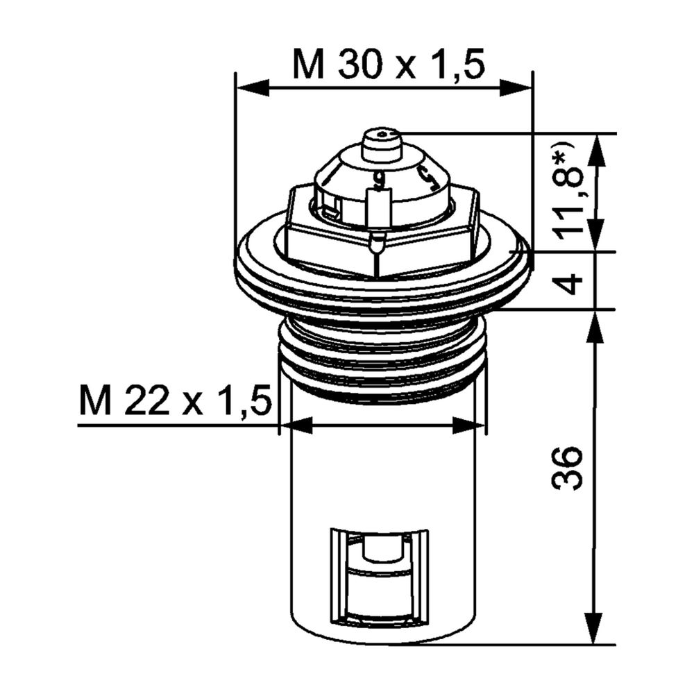 IMI Heimeier Thermostat-Oberteil für Ventilheizkörper mit genauer Voreinstellung, M 22... IMI-4326-03.300 4024052230518 (Abb. 2)