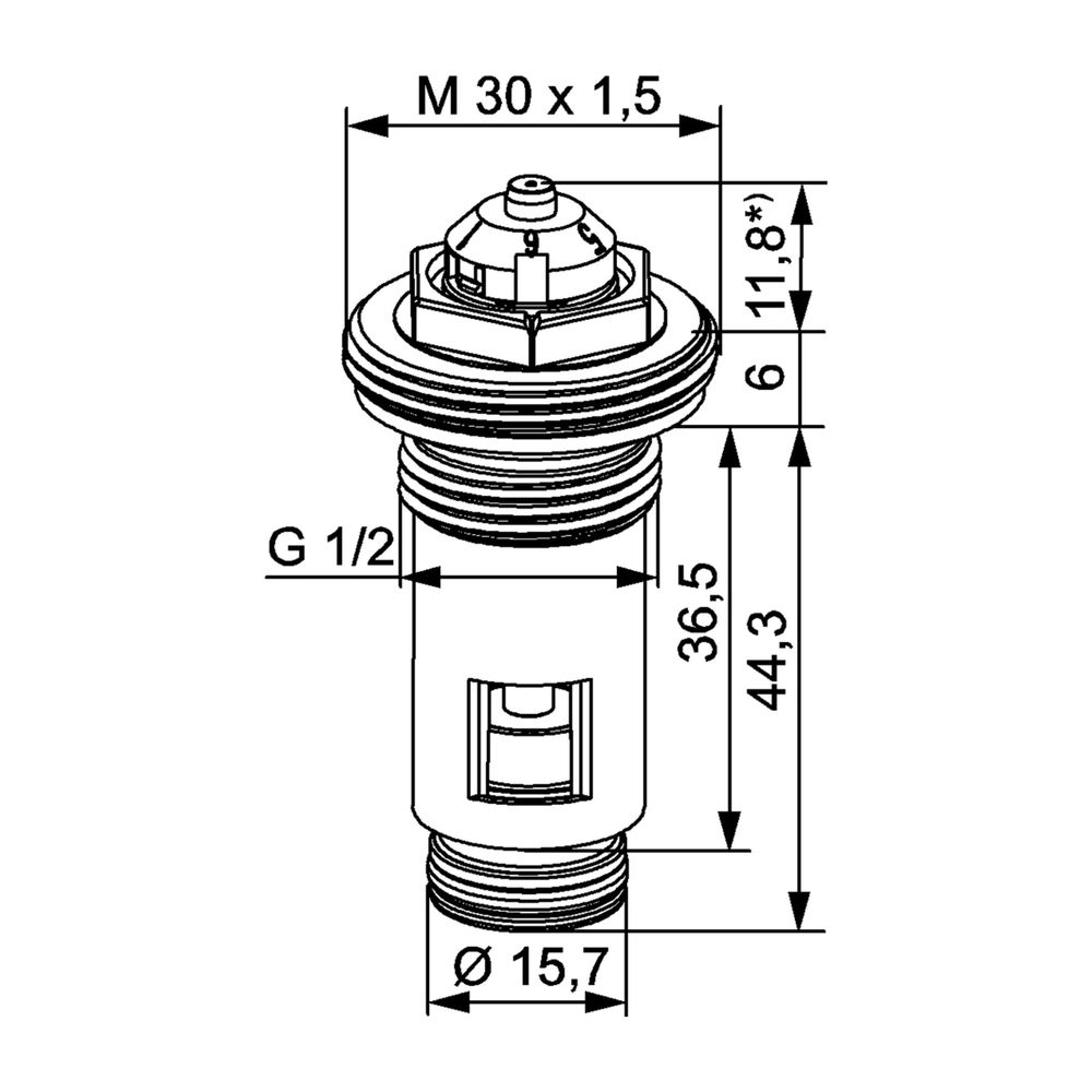 IMI Heimeier Thermostat-Oberteil für Universalventilheizkörper mit genauer Voreinstell... IMI-4340-00.301 4024052340712 (Abb. 2)