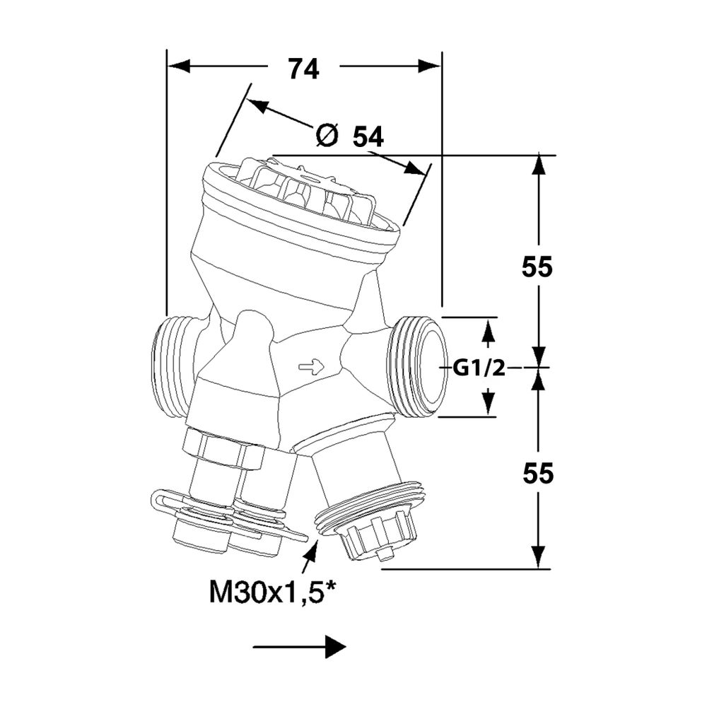 Heimeier TA Regel- und Regulierventil druckunabhängig mit TA-Modulator DN 10 G 3/4", PN 1... IMI-52164410 5902276821431 (Abb. 2)