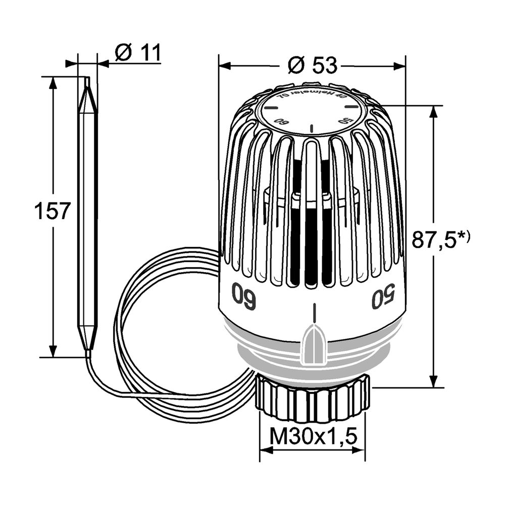 IMI Heimeier Thermostat-Kopf K mit Anlege-bzw.Tauchfühler, 20-50°C... IMI-6402-09.500 4024052274611 (Abb. 2)