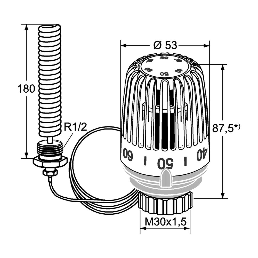 IMI Heimeier Thermostat-Kopf K mit Wendel-Tauchfühler, 20-70°C... IMI-6672-00.500 4024052520855 (Abb. 2)