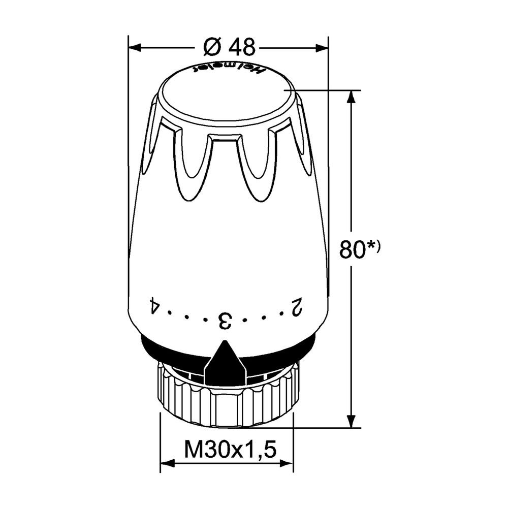 IMI Heimeier Thermostat-Kopf DX, mit eingebautem Fühler, Weiß... IMI-6700-00.500 4024052494026 (Abb. 3)