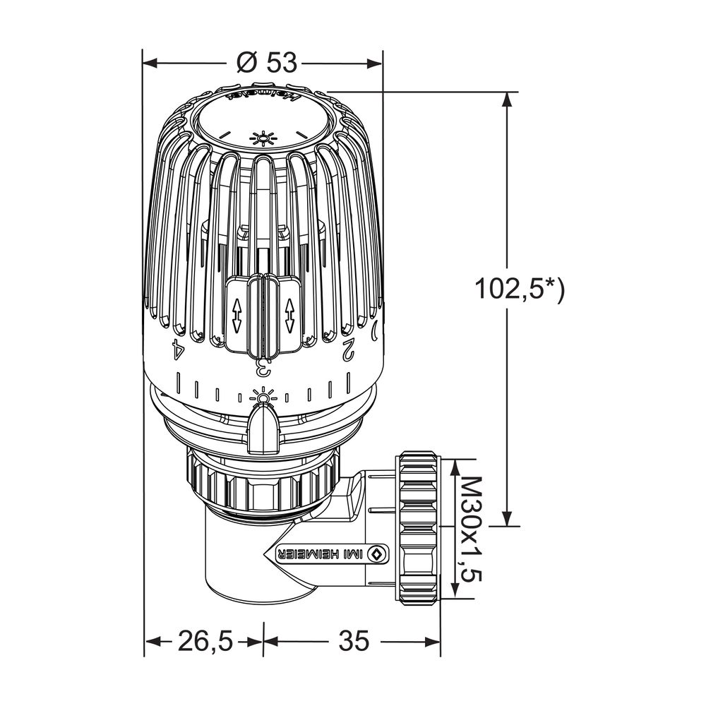IMI Heimeier Thermostat-Kopf Set WK Winkelform, für Ventilheizkörper mit M 30x1,5... IMI-7300-00.500 4024052278718 (Abb. 2)