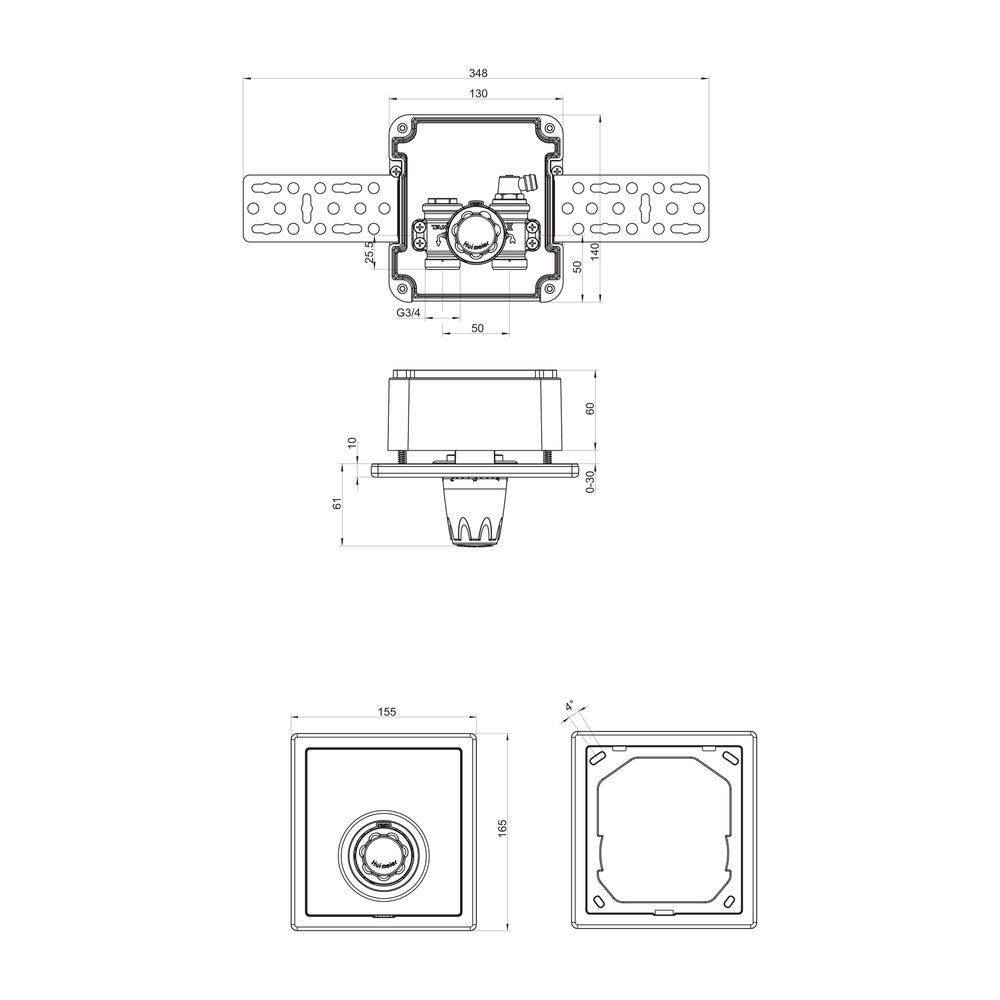IMI Heimeier UP-Kasten Multibox Mini DX mit Thermostatventil, weiß... IMI-9305-00.800 4024052907311 (Abb. 2)