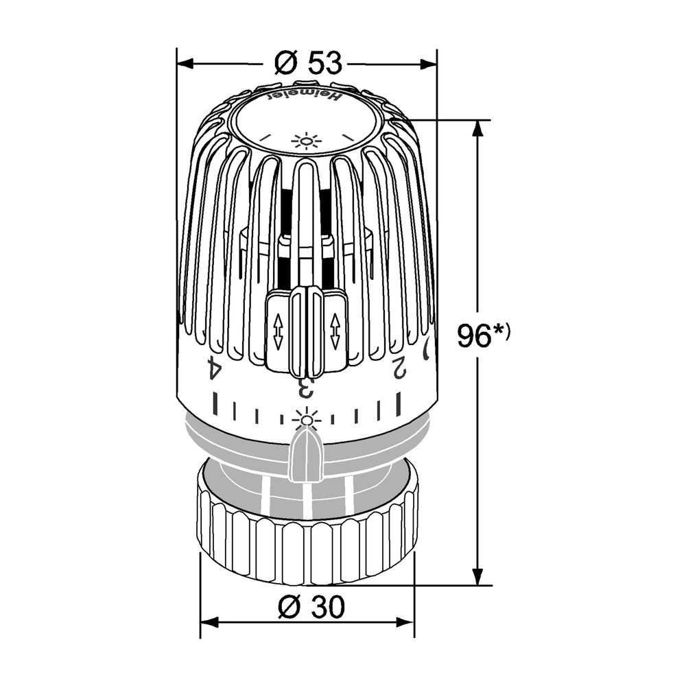 IMI Heimeier Thermostat-Kopf K mit Direktanschluss für Vaillant-Ventile... IMI-9712-00.500 4024052496822 (Abb. 2)