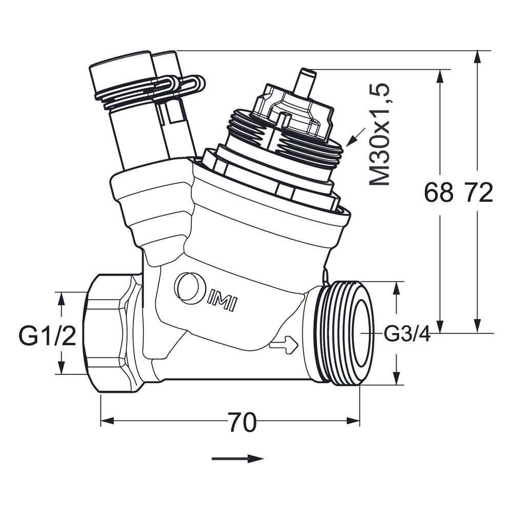 IMI TA Regulierventil TA-Nano Plus, Innengewinde x Außengewinde druckunabhängig, DN 15... IMI-32221314215 5902276824371 (Abb. 2)