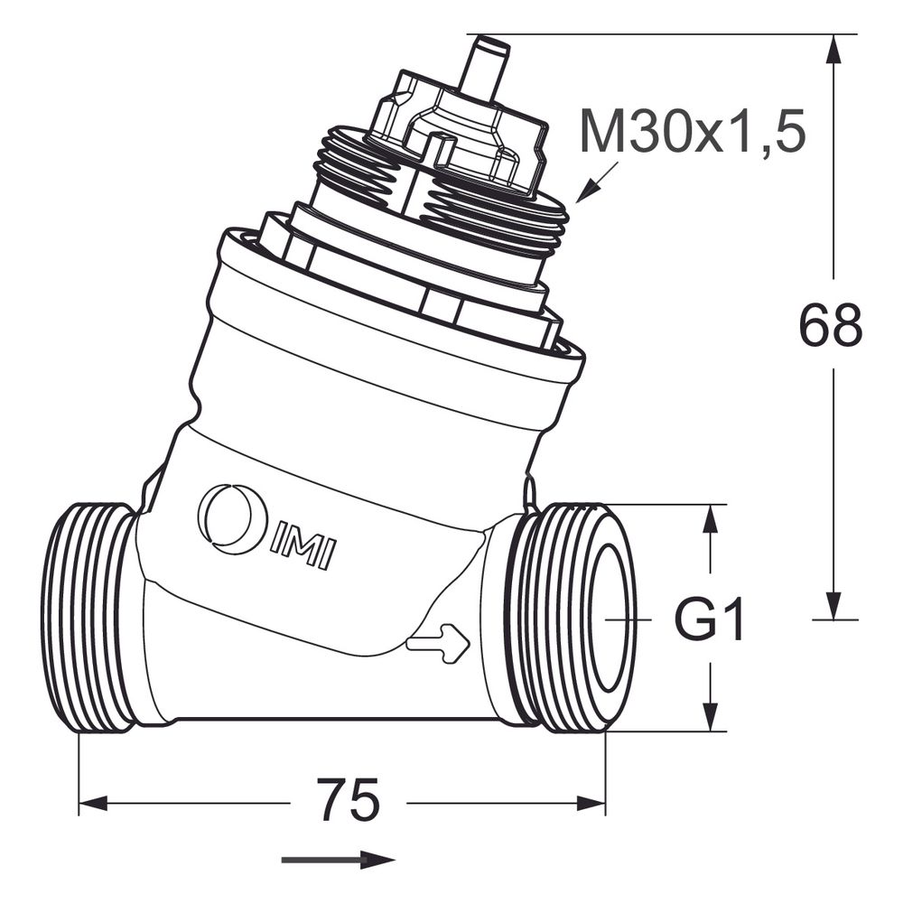 IMI TA Regulierventil TA-Nano, Außengewinde druckunabhängig, DN 20 High Flow, ohne Mes... IMI-32221300220 5902276824050 (Abb. 2)