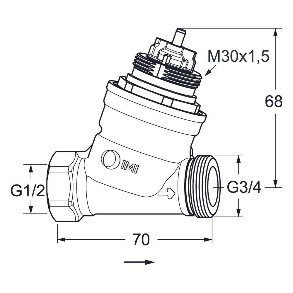 IMI TA Regulierventil TA-Nano, Innengewinde x Außengewinde druckunabhängig, DN 15 Norm... IMI-32221304115 5902276824333 (Abb. 2)