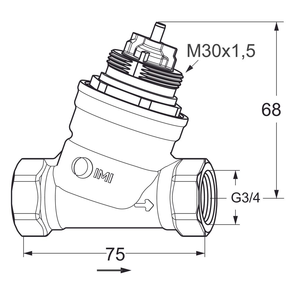 IMI TA Regulierventil TA-Nano, Innengewinde druckunabhängig, DN 20 Normal Flow, ohne M... IMI-32221301120 5902276824173 (Abb. 2)