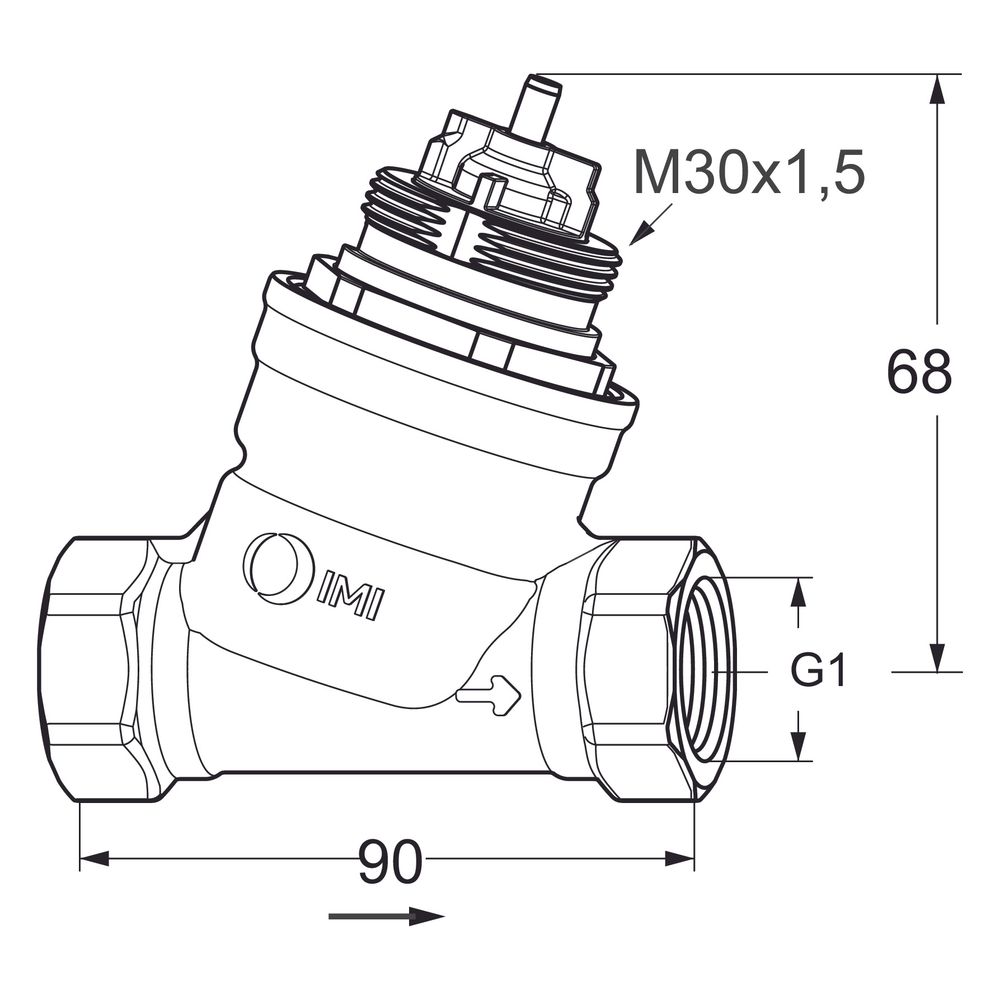 IMI TA Regel- und Regulierventil TA-Nano, Innengewinde, druckunabhängig, DN 25, ohne M... IMI-32221301125 5902276824197 (Abb. 2)