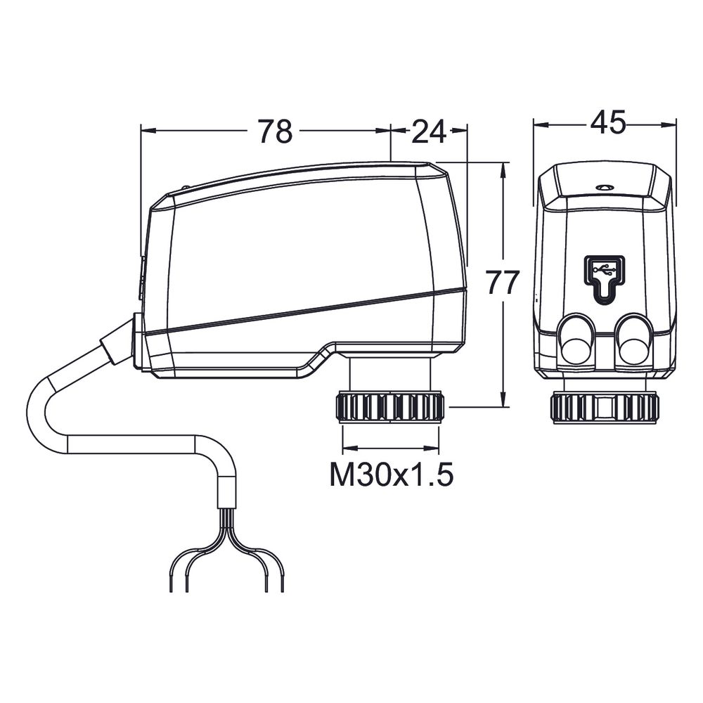 IMI TA motorischer Stellantrieb TA-Slider 160 2T, ohne Pt1000, stetig, 0-10V DC, Kabel... IMI-32222410914 5902276820861 (Abb. 2)