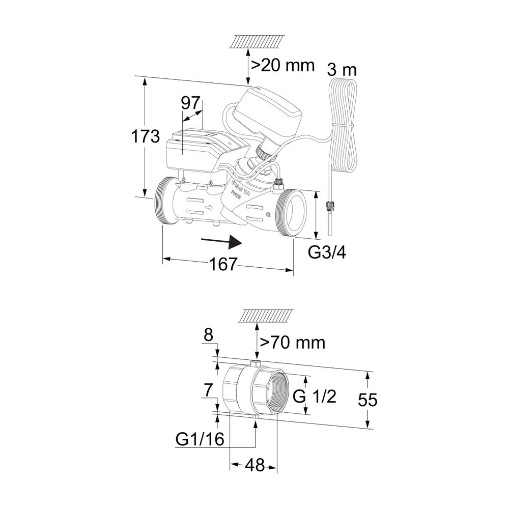 Heimeier TA Durchgangsregelventil TA-Smart Fail-safe elektronisch druckunabhängig DN 1... IMI-32223300015 7318794178311 (Abb. 2)