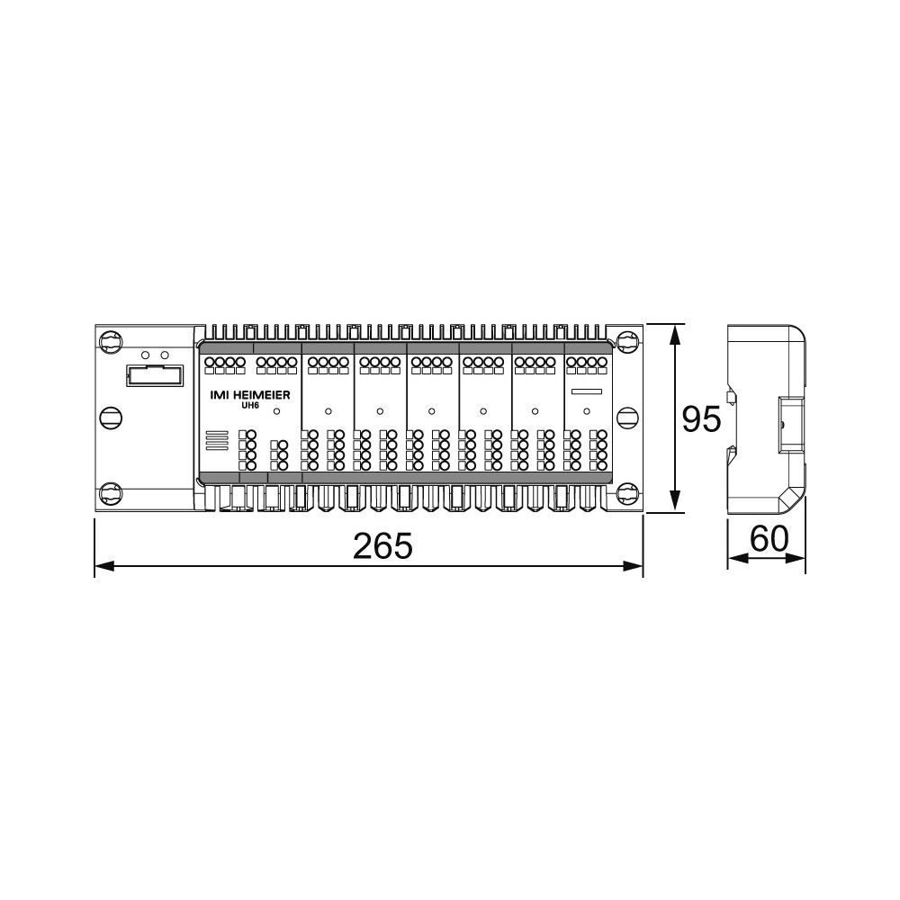 IMI Heimeier Klemmleiste UH6, kabelgebunden für 6 Zonen, 230V AC, ABS, Weiß... IMI-1510-02.006 4024052076598 (Abb. 5)
