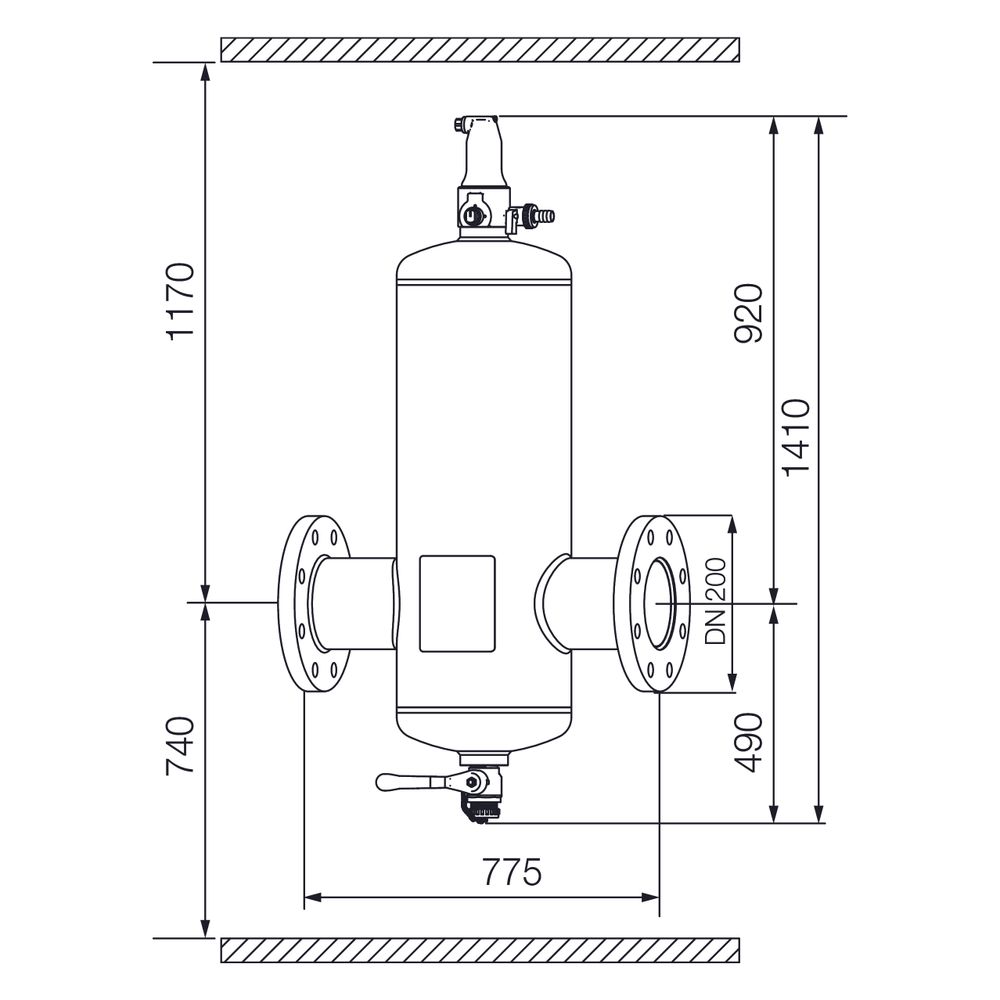IMI Pneumatex Abscheider Zeparo Aero ZA 200, DN 200 PN 10, Flanschanschluss... IMI-30304131501 7640161646100 (Abb. 2)
