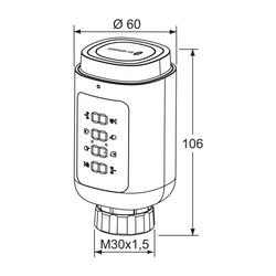 Heimeier Smarter Thermostatkopf mit Bluetooth, Programmierung per Smartphone für HeimS... IMI-1550-00.500 4024052058952 (Abb. 1)