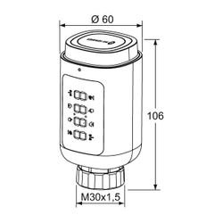 IMI Heimeier Smarter Thermostatkopf HeimSync, Bluetooth, Smartphone-Programmierung, M3... IMI-1550-00.500 4024052058952 (Abb. 1)