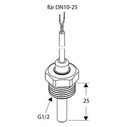 IMI TA Tauchhülse mit Temperaturfühler Pt100, zur Montage im Rohr DN 10-25, G 1/2"... IMI-32242800020 5902276820748 (Abb. 1)