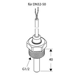 IMI TA Tauchhülse mit Temperaturfühler Pt100, zur Montage im Rohr DN 32-50, G 1/2"... IMI-32242800521 5902276820755 (Abb. 1)