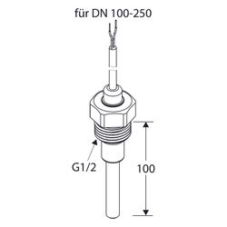 IMI TA Tauchhülse mit Temperaturfühler Pt100, zur Montage im Rohr DN 100-250, G 1/2"... IMI-32242800721 5902276821738 (Abb. 1)