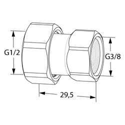 IMI TA Anschlussverschraubung DN 10, G 1/2" x G 3/8", mit Innengewinde und freilaufender ... IMI-52009810 5902276820014 (Abb. 1)