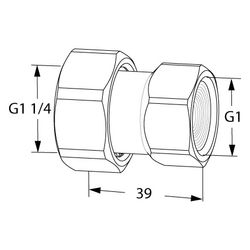 IMI TA Anschlussverschraubung DN 25, G 1 1/4" x G 1", mit Innengewinde und freilaufender ... IMI-52009825 5902276820076 (Abb. 1)