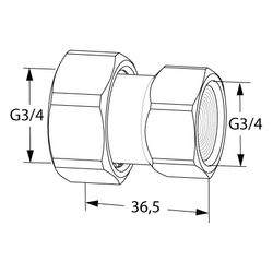 IMI TA Anschlussverschraubung DN 15, G 3/4" x G 3/4", mit Innengewinde und freilaufender ... IMI-52009915 5902276820045 (Abb. 1)