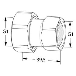 IMI TA Anschlussverschraubung DN 20, G 1" x G 1", mit Innengewinde und freilaufender Mutt... IMI-52009920 5902276820069 (Abb. 1)