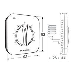 Heimeier DS-SB V3 Raumthermostat 230V Unterputzmontage mit Absenkfunktion... IMI-1511-10.500 4024052046430 (Abb. 1)