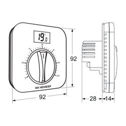 Heimeier DS1-L V2 Raumthermostat 230V Unterputzmontage mit LCD-Bildschirm... IMI-1511-09.500 4024052033348 (Abb. 1)