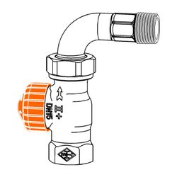 IMI Heimeier Thermostat-Ventilunterteil Eclipse, Durchgang mit Bogenverschraubung, DN1... IMI-3944-02.000 4024052933013 (Abb. 1)