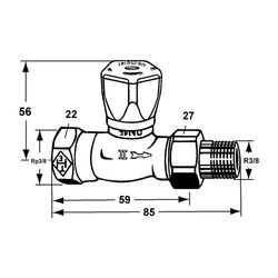 IMI Heimeier Regulierventil Mikrotherm Durchgangsform, DN 10, Rotguß vernickelt... IMI-0122-01.500 4024052112913 (Abb. 1)