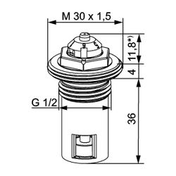 IMI Heimeier Thermostat-Oberteil für Ventilheizkörper mit genauer Voreinstellung, G 1/... IMI-4324-03.301 4024052323593 (Abb. 1)