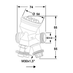 Heimeier TA Regel- und Regulierventil druckunabhängig mit TA-Modulator DN 10 G 3/4", PN 1... IMI-52164410 5902276821431 (Abb. 1)