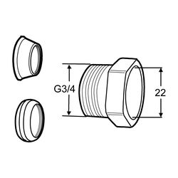 IMI TA Kombi-Kupplung, 22mm, G 3/4 für Kupfer- oder Präzisionsstahlrohr... IMI-53235123 7318792875700 (Abb. 1)