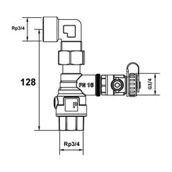 IMI Pneumatex Anschlussset DLV 25 A, Rp 1" DN 20, Länge 135mm, max. 10 bar, Messing... IMI-30101050601 7640161637214 (Abb. 1)
