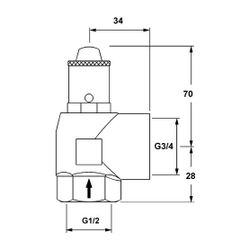 IMI Pneumatex Sicherheitsventil DSV 15-4.0 SOL, Ansprechdruck 4 bar, G 1/2" x G 3/4", ... IMI-30105110440 7640161633186 (Abb. 1)