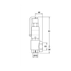 IMI Pneumatex Sicherheitsventil DSV 15-3.0 DGH, Ansprechdruck 3 bar, G 1" x G 1/2", Rotgus... IMI-5361030 7640161632523 (Abb. 1)