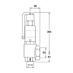 IMI Pneumatex Sicherheitsventil DSV 32-7.0 DGH, Ansprechdruck 7,0 bar, G 1 1/4" x G 2", Ro... IMI-5364070 7640148636438 (Abb. 1)
