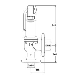 IMI Pneumatex Sicherheitsventil DSV 40-4.5 DGH, Ansprechdruck 4,5 bar, DN 40 x DN 65, Sphä... IMI-5365045 7640148637091 (Abb. 1)