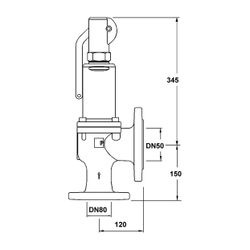 IMI Pneumatex Sicherheitsventil DSV 50-8.0 DGH, Ansprechdruck 8,0 bar, DN 50 x DN 80, Sphä... IMI-5366080 7640148638357 (Abb. 1)