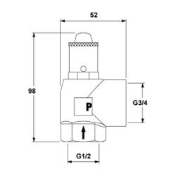 IMI Pneumatex Sicherheitsventil DSV 15-3.0 H, Ansprechdruck 10,0 bar, G 1/2" x G 3/4", Rot... IMI-5371030 7640148634816 (Abb. 1)