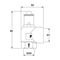 IMI Pneumatex Sicherheitsventil DSV 20-3.0 H, Ansprechdruck 3.0 bar, G 3/4" x G 1", Rotgus... IMI-5372030 7640148634830 (Abb. 1)
