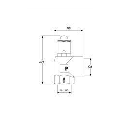 IMI Pneumatex Sicherheitsventil DSV 40-3.0 H, Ansprechdruck 3,0 bar, G 1 1/2" x G 2", Rotg... IMI-5375030 7640148634892 (Abb. 1)