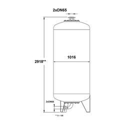IMI Pneumatex Zwischengefäß DG 2000.10, Nennvolumen 2000L, max. 10 bar und 180 Grad C, 2x ... IMI-7142017 7640148634632 (Abb. 1)
