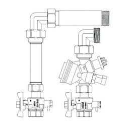 IMI TA Anschluss-Set TA-COMPACT-P vertikal, für Durchflussregelung mit Passstück für W... IMI-32604010400 5902276898310 (Abb. 1)