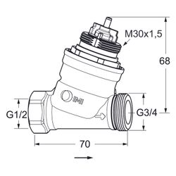 IMI TA Regulierventil TA-Nano, Innengewinde x Außengewinde druckunabhängig, DN 15 Norm... IMI-32221304115 5902276824333 (Abb. 1)