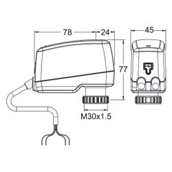 IMI TA motorischer Stellantrieb TA-Slider 160 2T, ohne Pt1000, stetig, 0-10V DC, Kabel... IMI-32222410914 5902276820861 (Abb. 1)