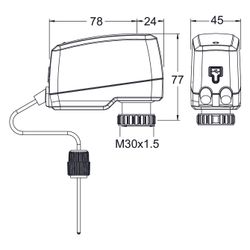 IMI TA motorischer Stellantrieb TA-Slider 160 T, mit Pt1000, stetig, 0-10V DC, Kabel 1... IMI-32222410814 5902276820830 (Abb. 1)