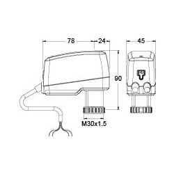 IMI TA motorischer Stellantrieb TA-Slider 500 2T, ohne Pt1000, stetig, 0-10V DC, Kabel... IMI-32222510916 5902276820946 (Abb. 1)