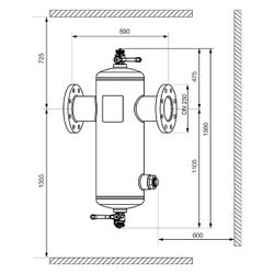 IMI Pneumatex Abscheider Zeparo Cyclone Max ZCX 250, DN 250 PN 10, Flanschanschluss... IMI-30304111601 7640161645936 (Abb. 1)